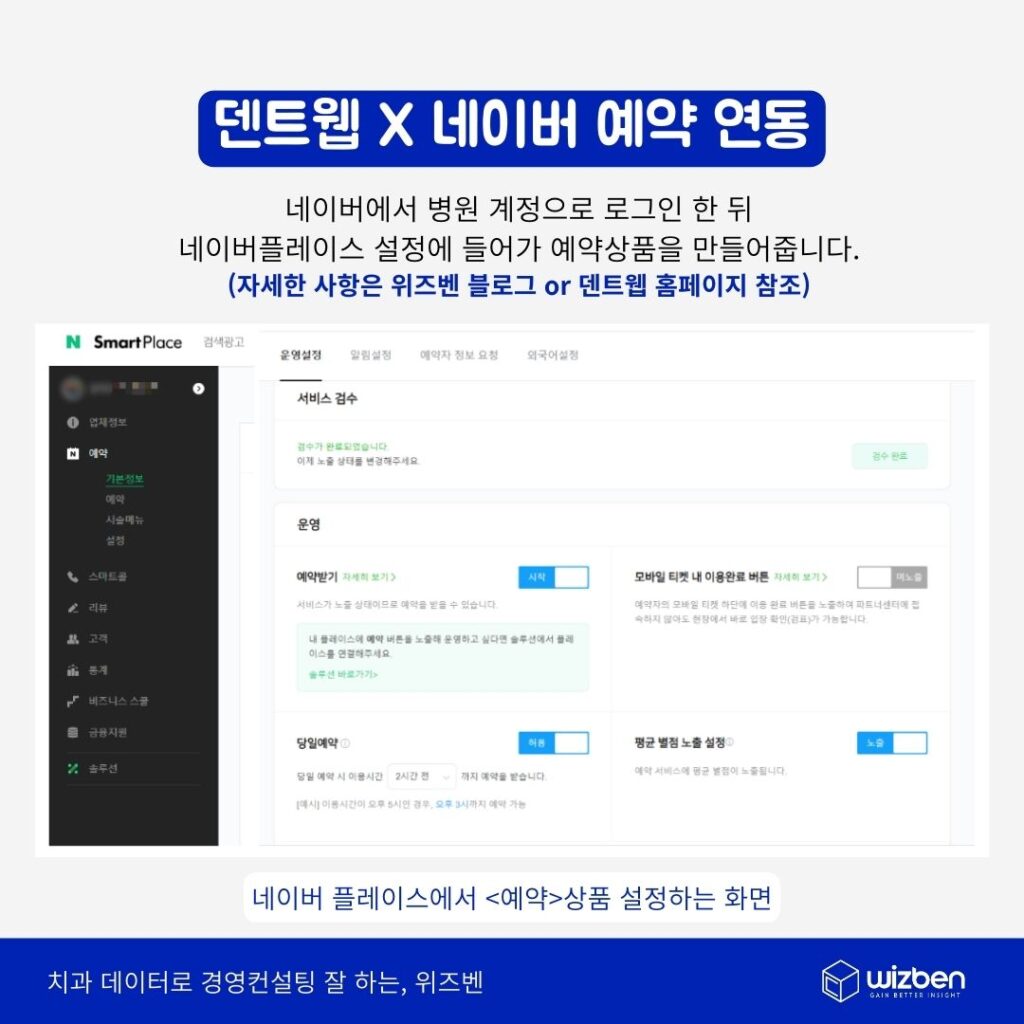 덴트웹과 네이버 예약 연동 방법